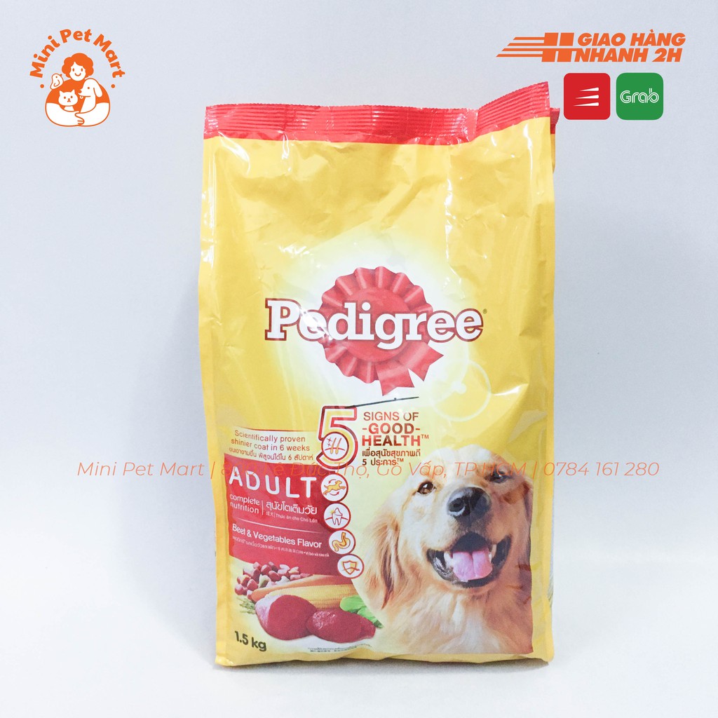 Thức ăn hạt cho chó trưởng thành pedigree 1,5kg