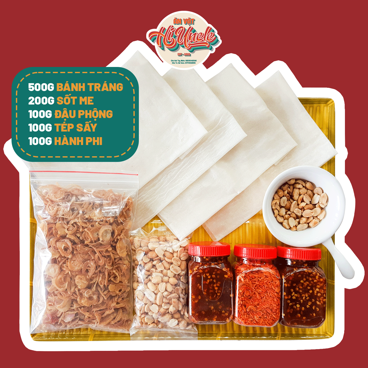 Combo 1kg bánh tráng sốt me tây ninh chính gốc