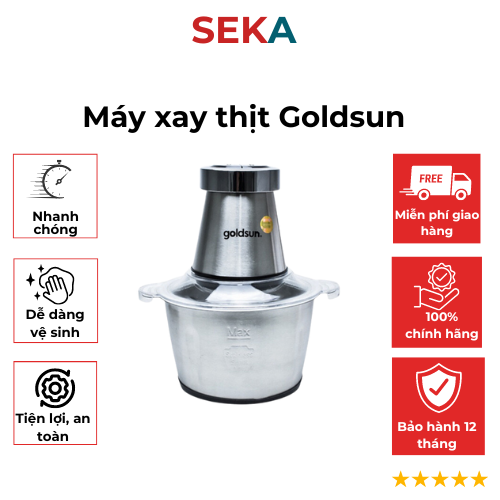 Máy xay thịt Goldsun, máy xay mini đa năng, máy xay tỏi ớt, bảo hành 12 tháng