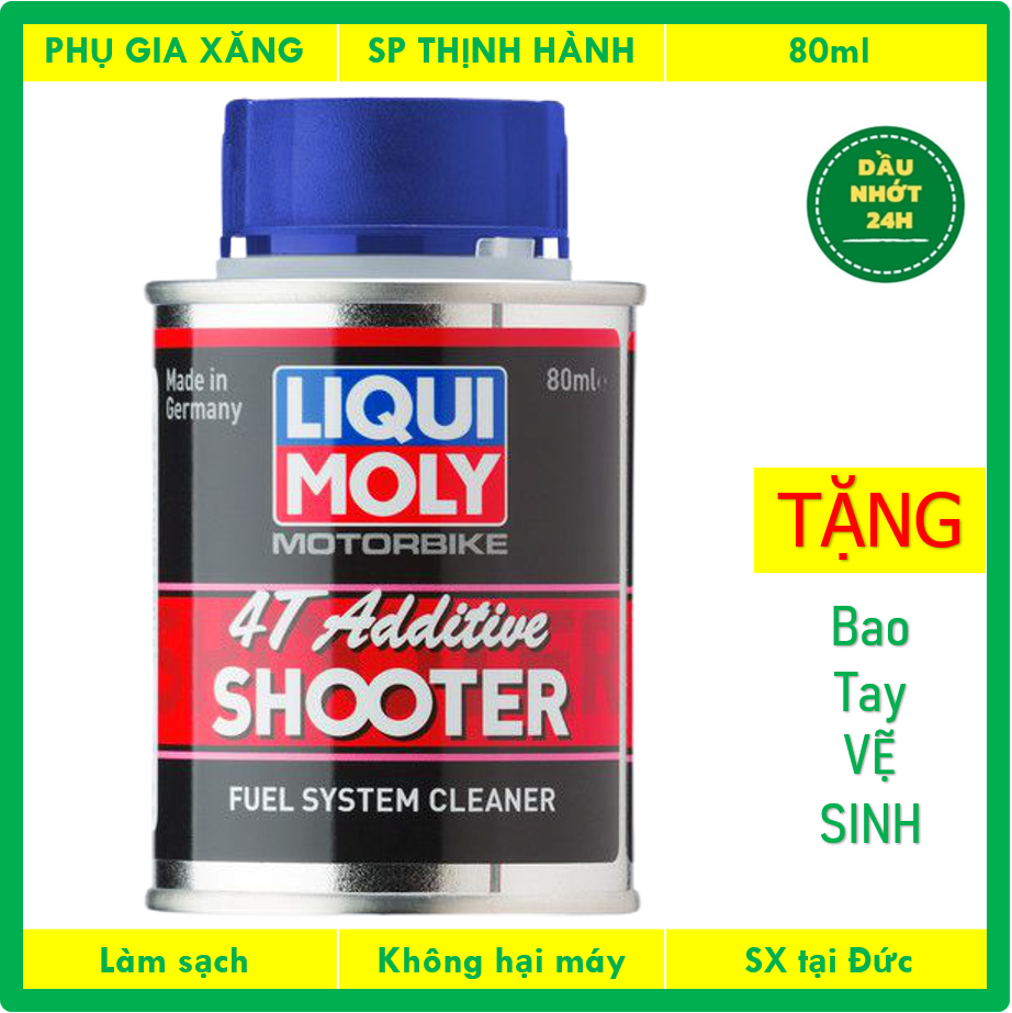 Phụ gia xăng Liqui Moly 4T Additive Shooter 80ml, làm sạch đường ống nhiện liệu, kim phun, bình xăng. Sản xuất tại Đức