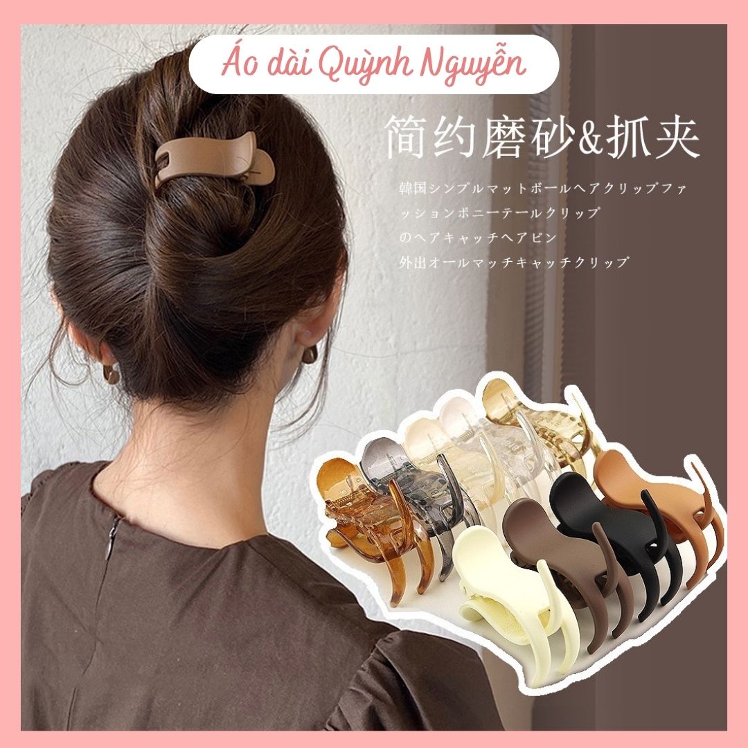 Kẹp càng cua, Kẹp tóc càng cua 3 răng 5 răng nhựa dẻo cặp búi cào tóc dễ thương màu đen