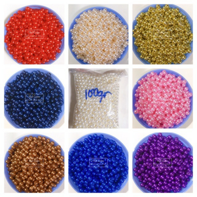 Hạt cườm nhựa(hạt bẹt) 5mm các màu đẹp nhựa Acrylic