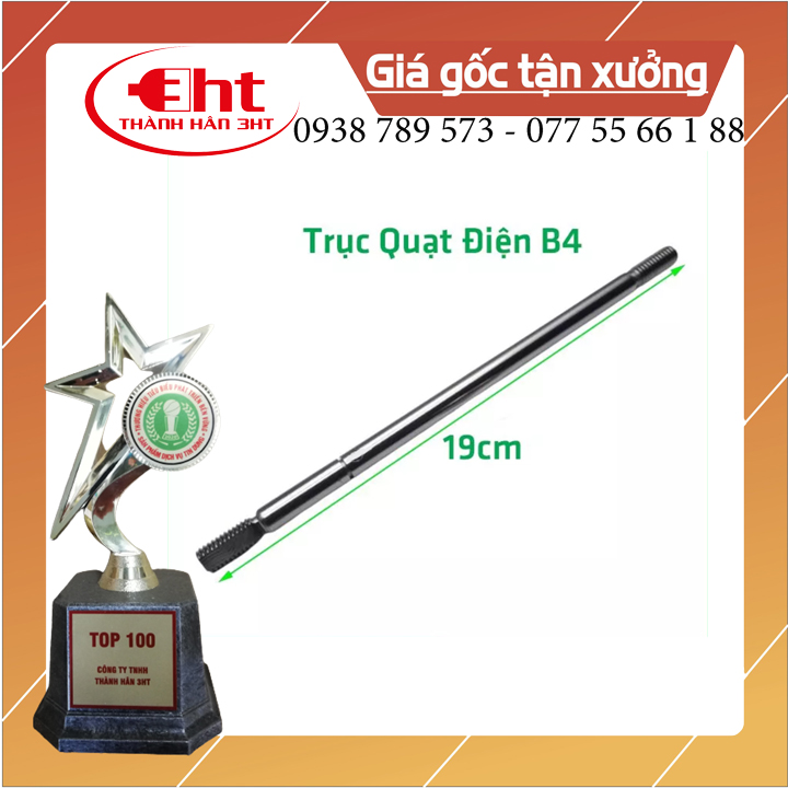 10 trục quạt cây, quạt bàn trục dài 19cm - không bao gồm bạc