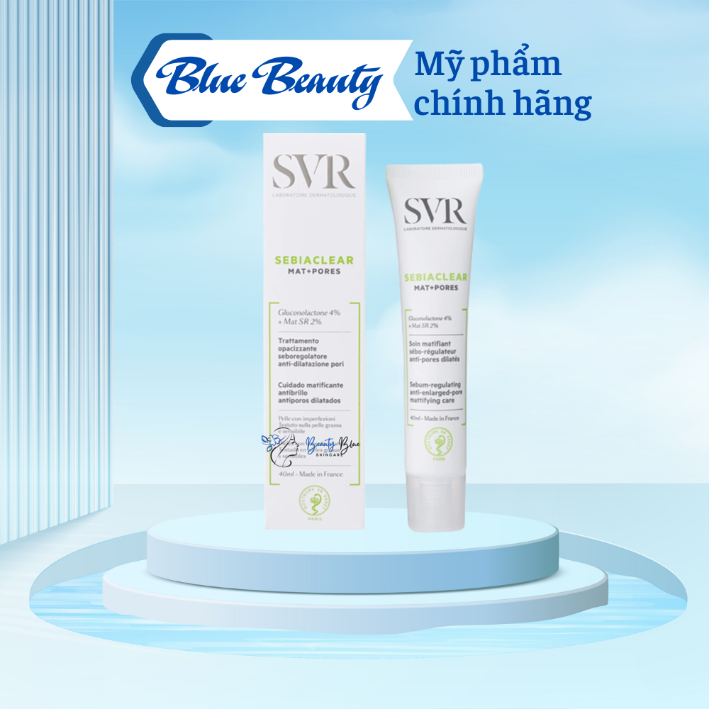 Kem dưỡng SVR sebiaclear mat + pore kiềm dầu và thu nhỏ lỗ chân lông 40ml