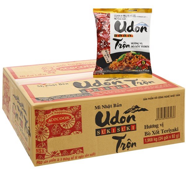 Thùng 24 gói mì udon trộn hương vị bò sốt teriyaki