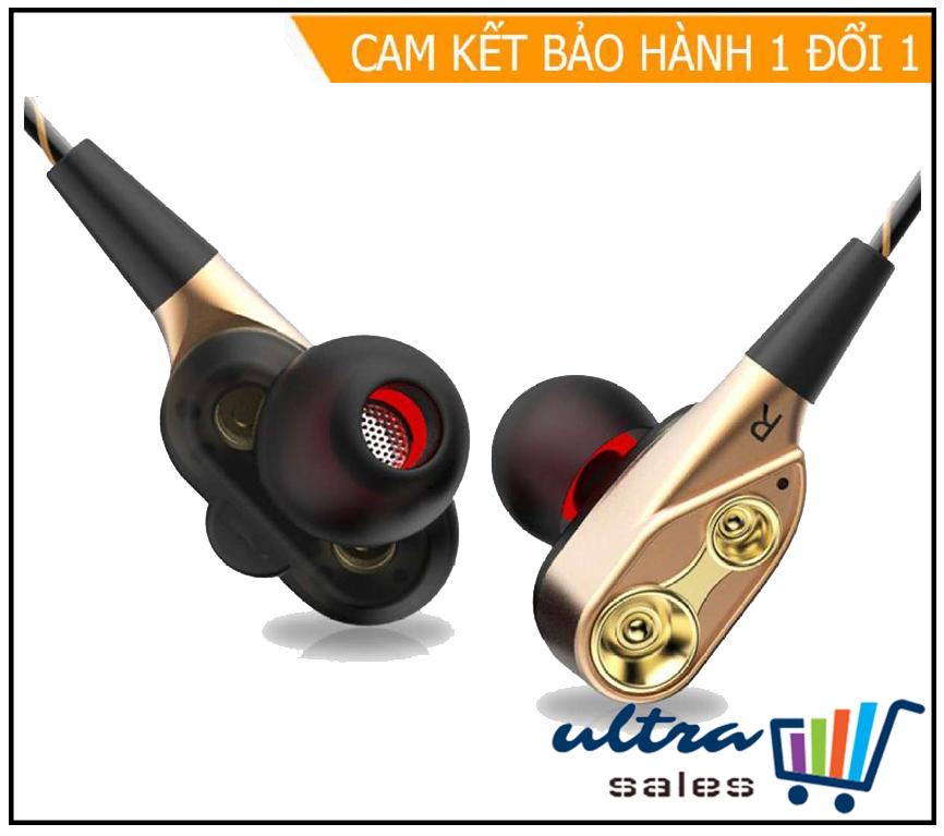 Tai Nghe Hifi Lõi Kép Siêu Bass 4 Loa Mini.Bass Siêu Trầm - Tích hợp Micro Đàm Thoại. Tai nghe bluetooth, tai nghe nhét tai. Ultra Sales