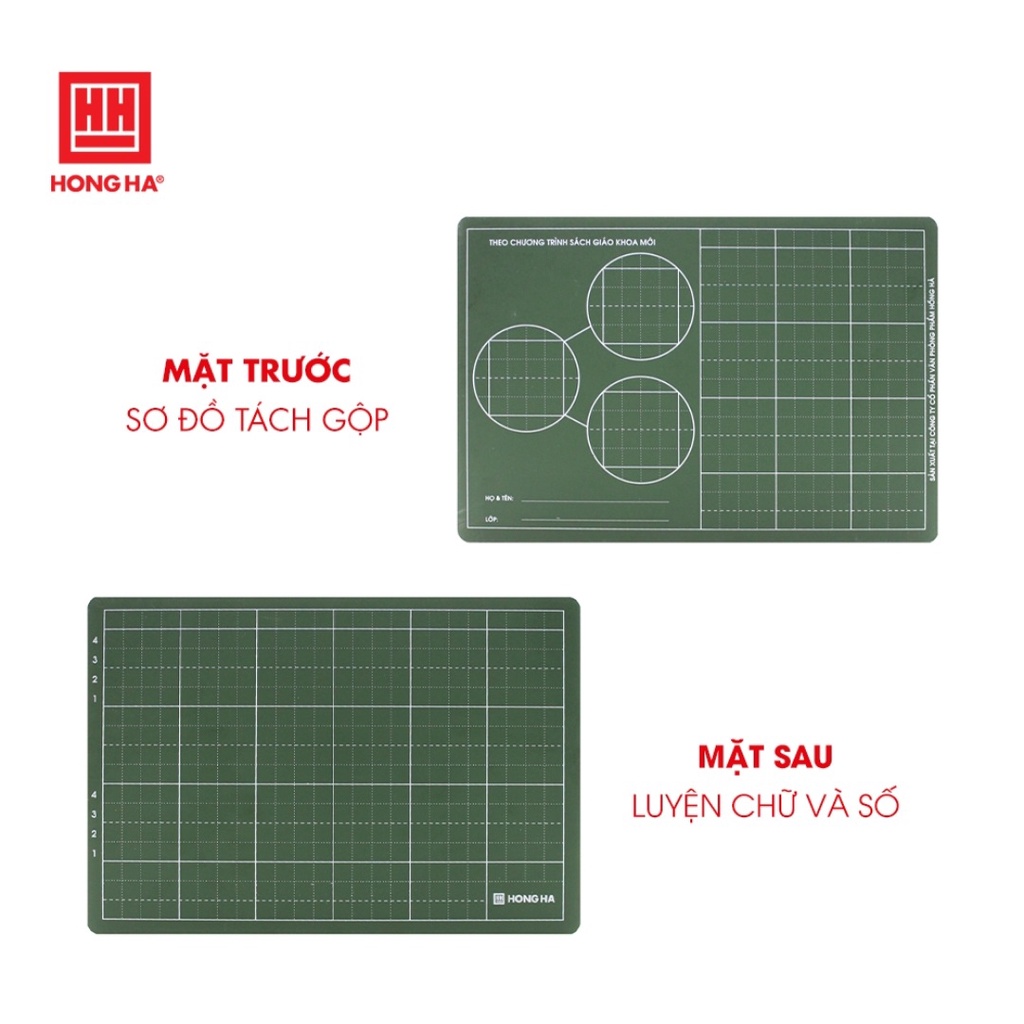 Bảng gỗ học sinh hồng hà 2 mặt tách gộp 4 ôly - 3555