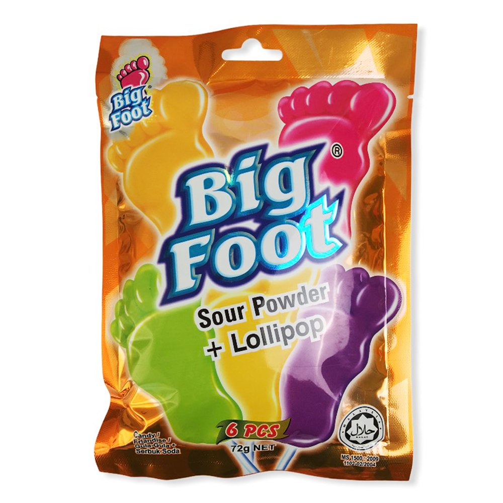 Kẹo Que Bột Chua Big Foot -  Big Foot Sour Power Lollipop (Gói 72g)