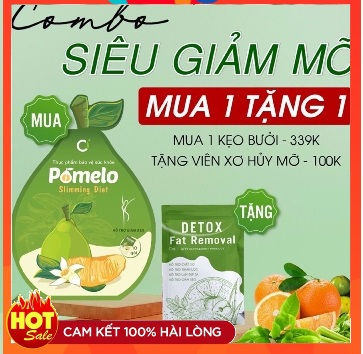 Kẹo Bưởi Giảm Cân Tan Mỡ Đẹp Da gói 10 viên tặng kèm detox tan mỡ(100% chính hãng)