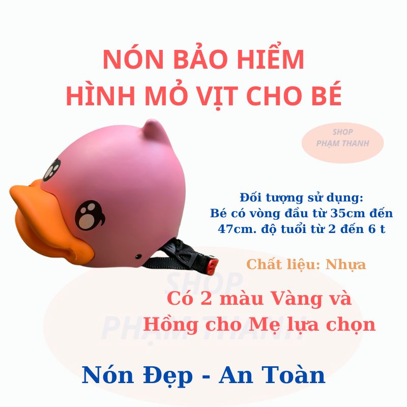 Nón bảo hiểm mỏ vịt dễ thương cho bé