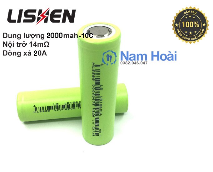 Cell pin 18650 lishen 2000 mah 10c - chính hãng 100%