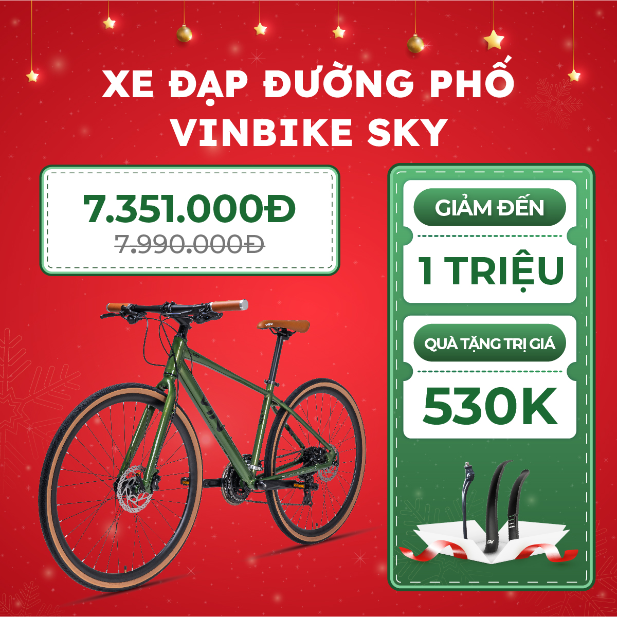 [TRẢ GÓP 0% ][FREESHIP] Xe Đạp Thể Thao Đường Phố Touring VINBIKE Sky – Phanh Đĩa, Bánh 700C