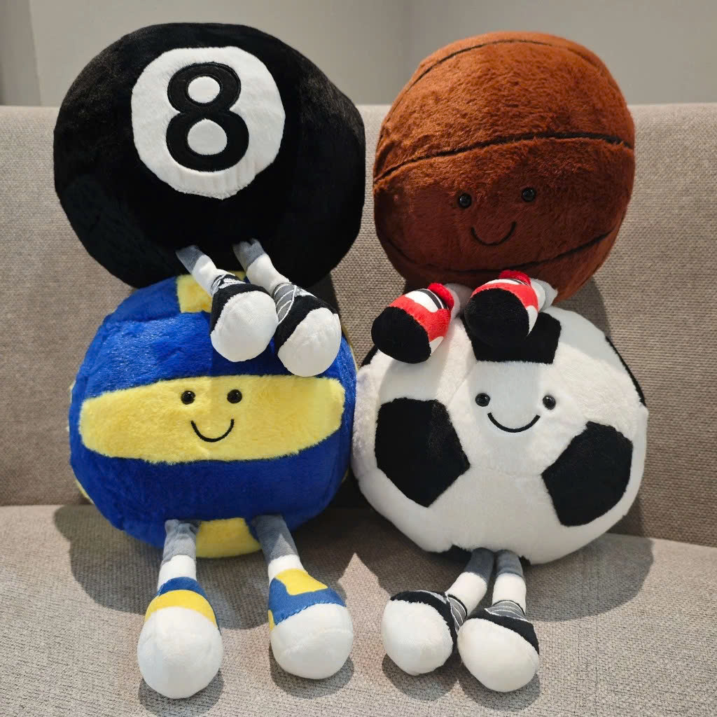 Gấu bông thú nhồi bông hình quả bóng đá 35cm vui nhộn lông mềm mịn cho bé BabyUS 