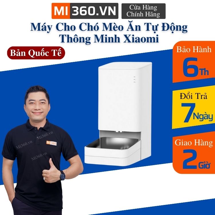 Máy cho chó mèo ăn tự động thông minh xiaomi - chính hãng bản quốc tế - bh 6 tháng