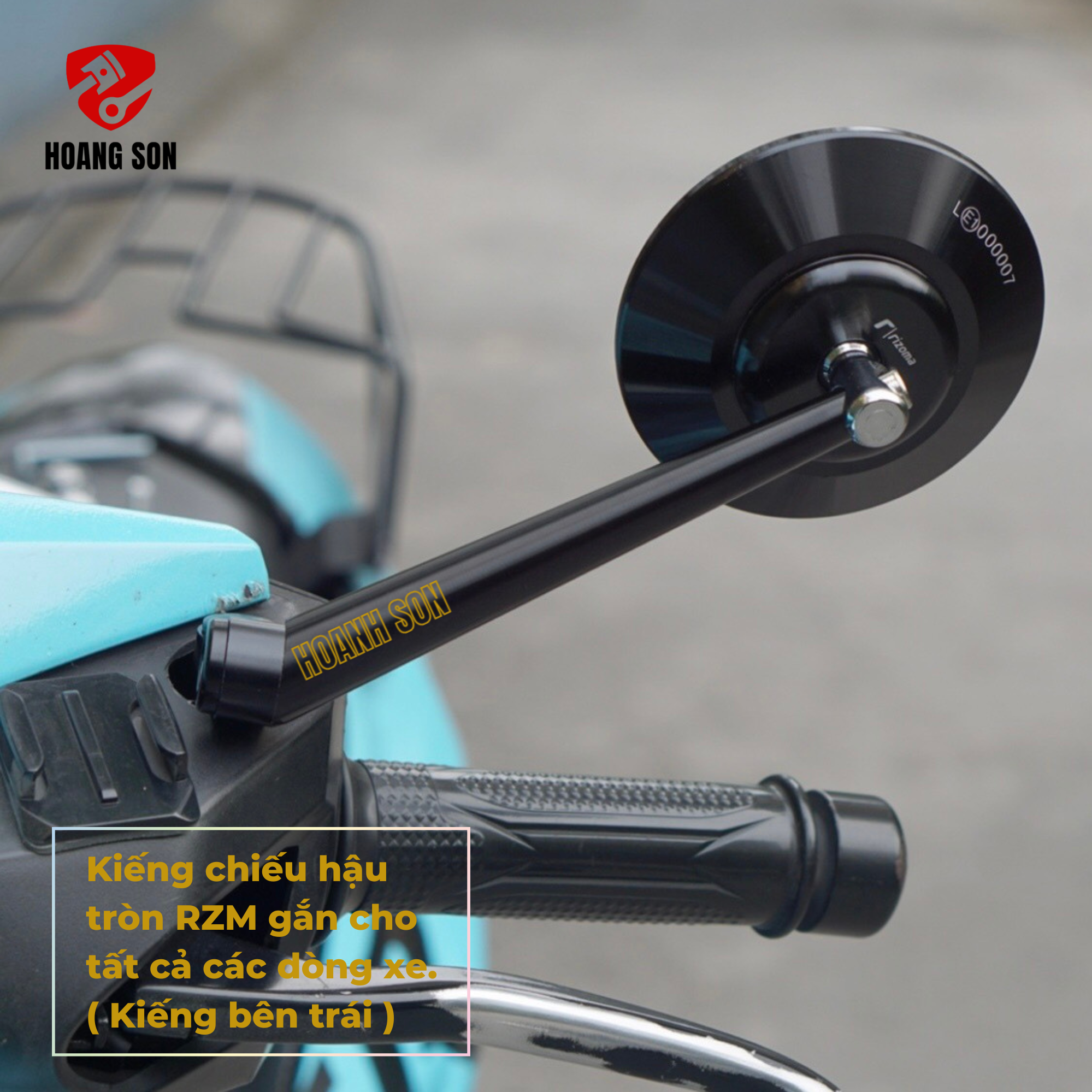 Gương chiếu hậu xe máy tròn rizoma gắn cho tất cả các dòng xe hiện nay-kiếng chiếu hậu trái tròn rizoma tặng kèm lục giác-kiếng tròn rizoma gắn được tất cả các đời xe-kho phụ từng sỉ hoàng sơn shop xoay 360 độ