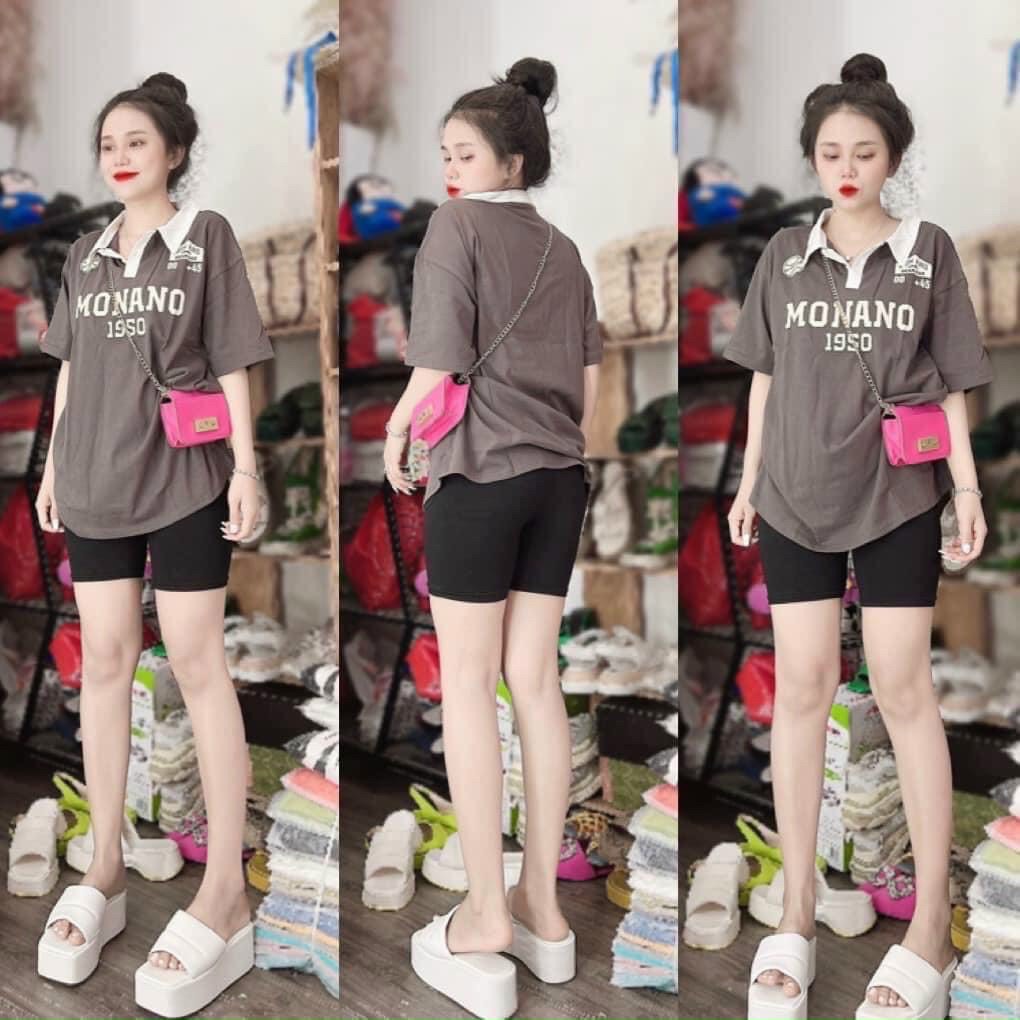 Set áo thun cổ bẻ form rộng quần ngố tay lỡ dễ thương cho các bạn nữ Set bộ nữ thun mặc nhà xinh bộ ngố xinh cổ sơ mi