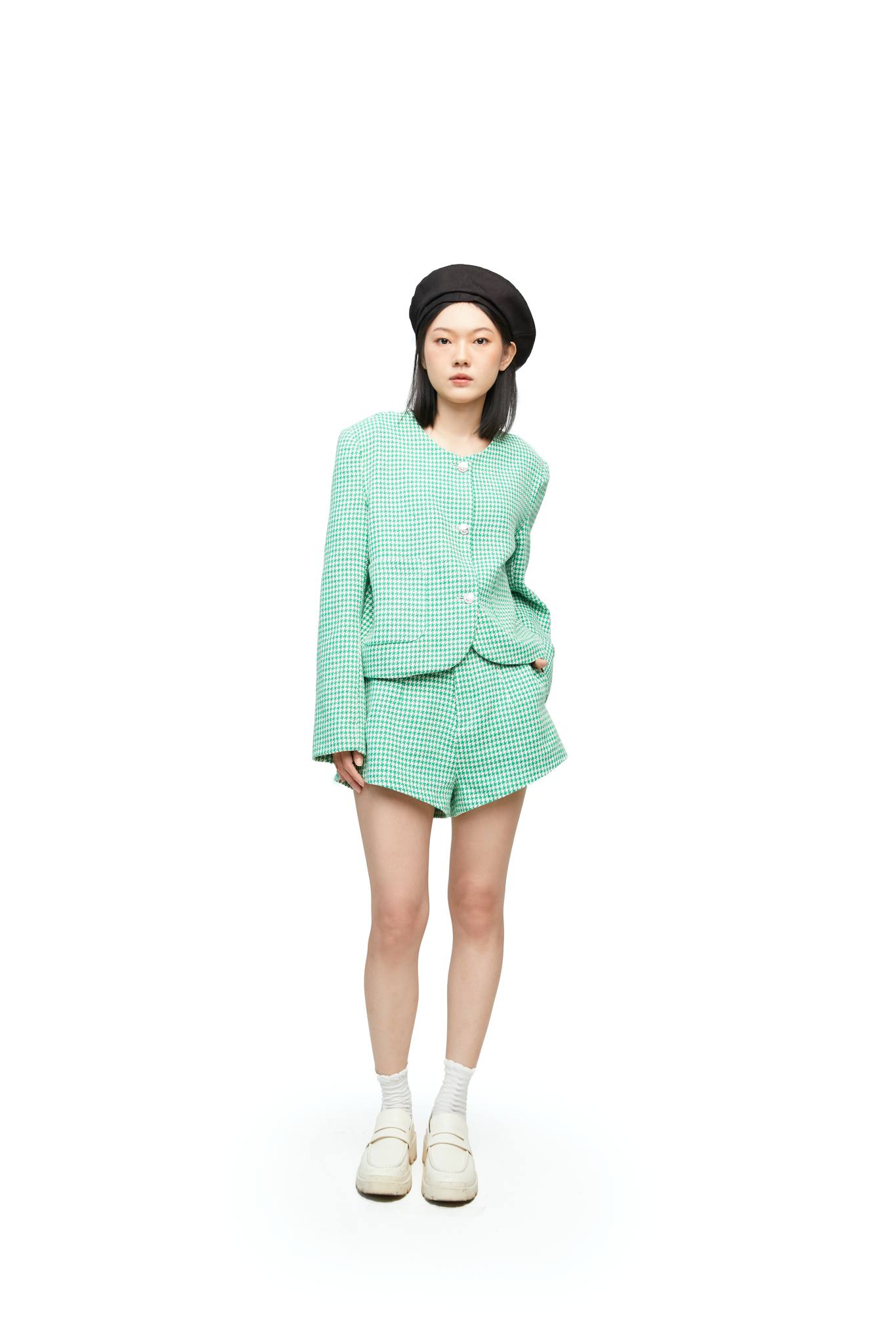 Dottie - quần ngắn vải bố nữ dottie xanh lá - q0270