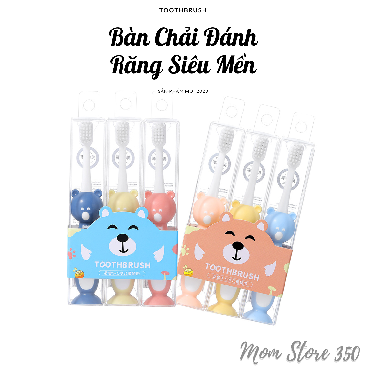 Bàn chải đánh răng cho bé cao cấp, bàn chải lông tơ siêu mền.