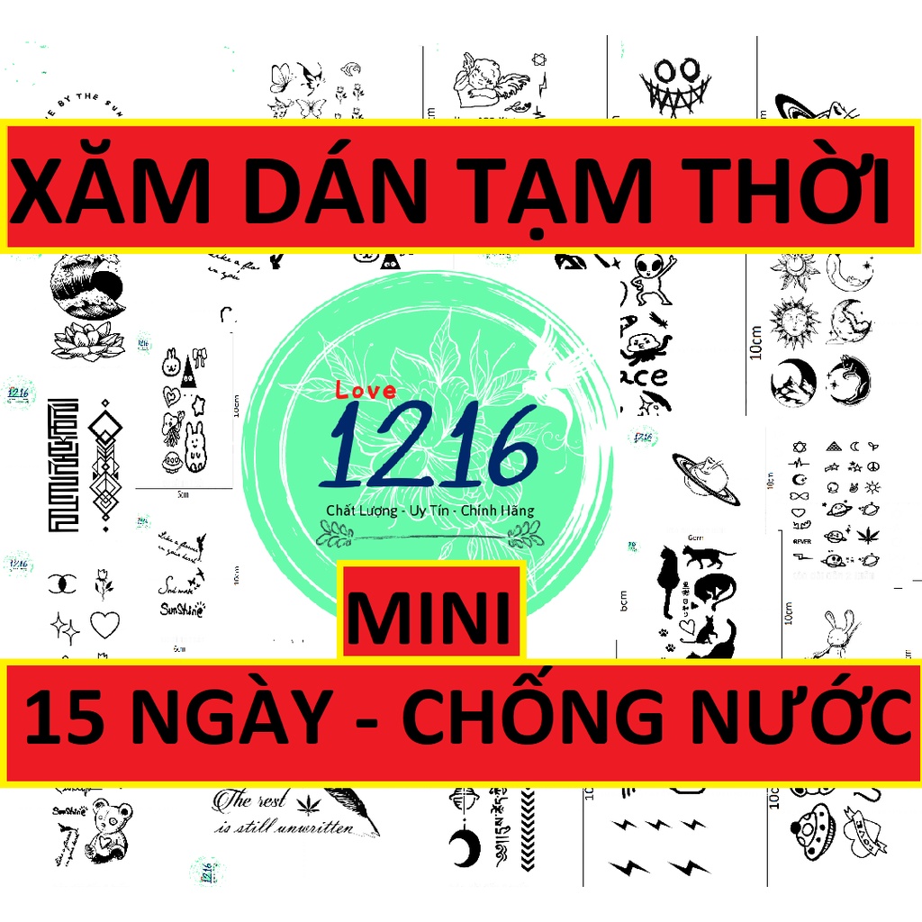 Hình xăm kéo dài đến 2 tuần; hình xăm dán chống nước Hình xăm tạm thời Hình xăm giả