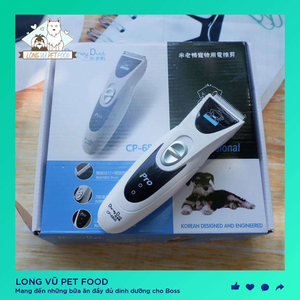 Tông Đơ disney duck CP 6800 pro Cắt Tỉa Lông Chó Mèo - bộ cải tiến tông đơ cắt lông chó mèo Pet Clipper - Long Vũ Pet Food
