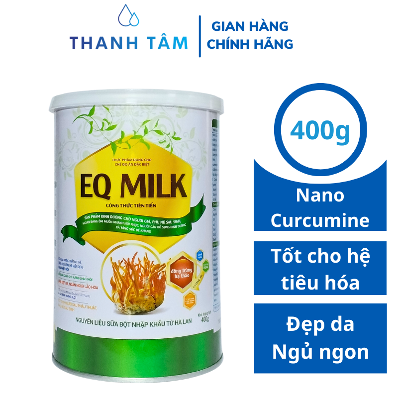 Sữa nghệ và đông trùng hạ thảo EQ milk 400g - VIETNAM24H- Tốt cho người đau dạ dày-đại tràng, đẹp da, cải thiện giấc ngủ 400g