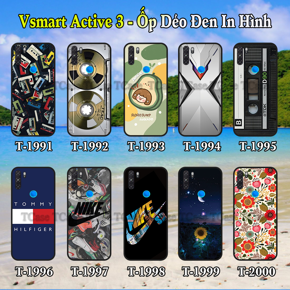 Ốp Lưng Vsmart Active 3 dẻo đen in hình Nhiều Mẫu Phần C