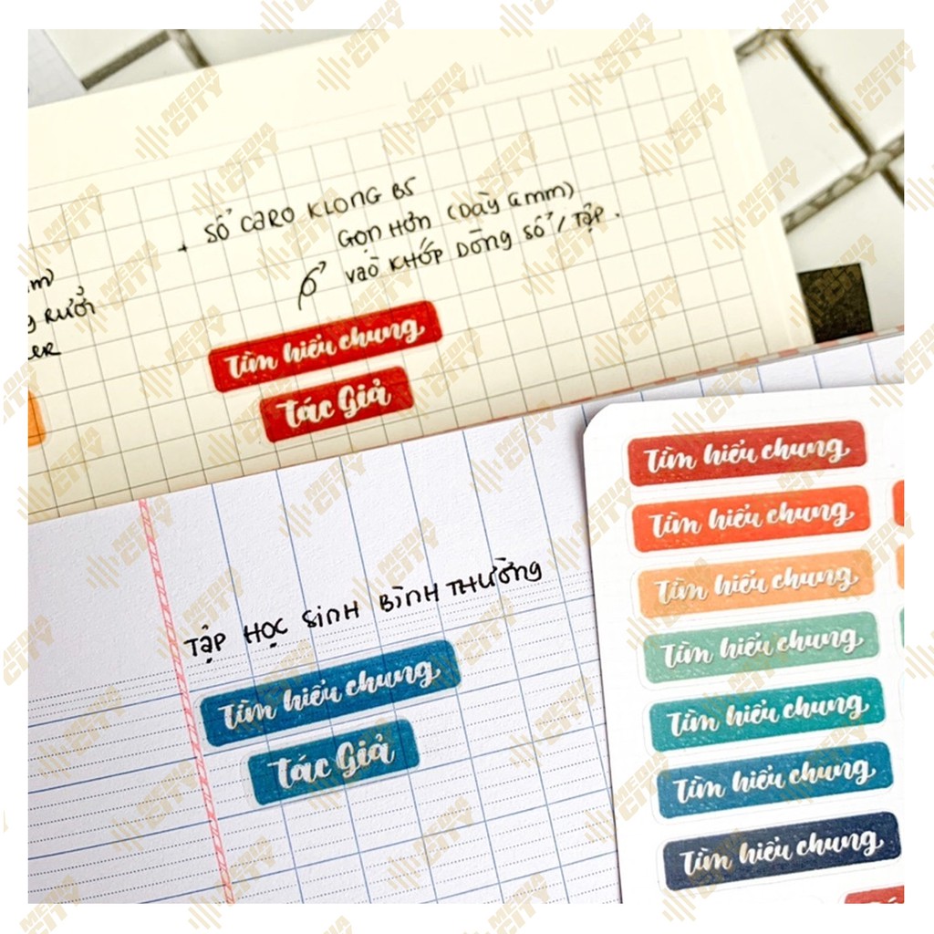 Sticker đề mục môn văn - tự nhiên / sticker ham học