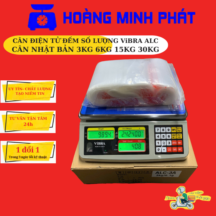 Cân đếm số lượng ViBRA 3kg/0.1g - 6kg/0.2g - 15kg/0.5g - 30kg/1g ALC, Chính Xác Tuyệt Đối - Bảo Hành 2 Năm