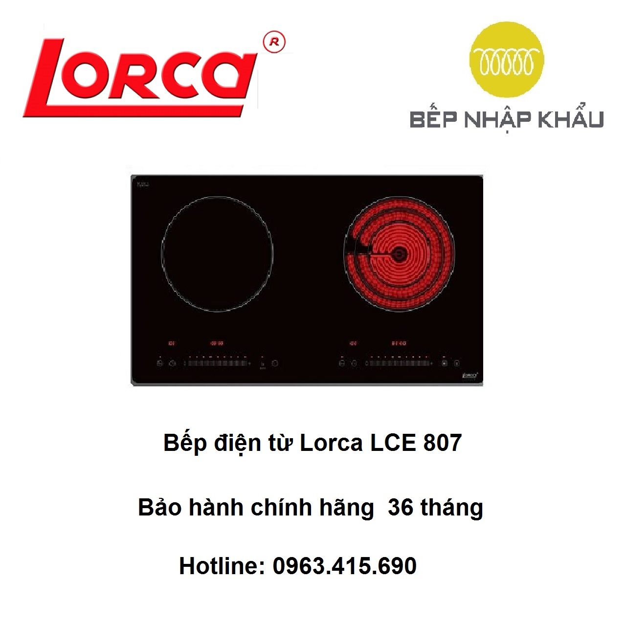 Bếp điện từ Lorca LCE 807, thiết kế đẹp mắt, tinh tế, nhiều tính năng thông minh, giúp nâng cao hiệu quả nấu nướng, tiết kiệm điện năng