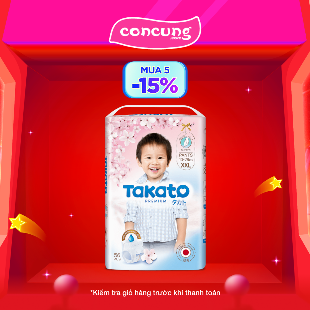 Tã quần Nhật Bản Takato siêu mèm mại (XXL, 56 miếng)