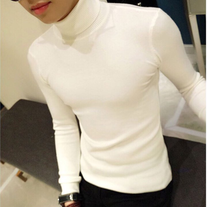 ÁO LEN CỔ LỌ NAM THỜI TRANG - áo len cổ cao ôm body