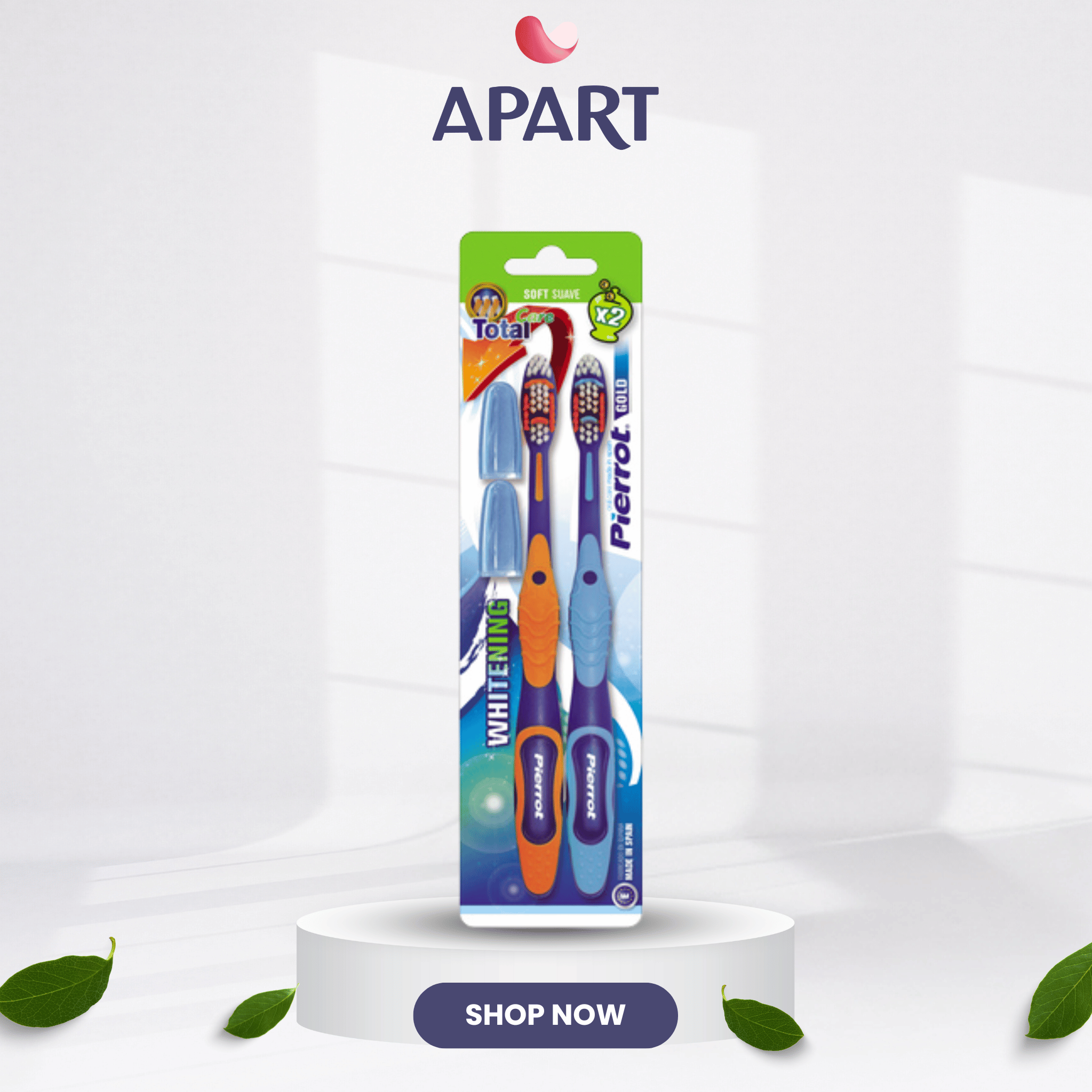 Bộ đôi bàn chải đánh răng Pierrot Gold x2 siêu mềm