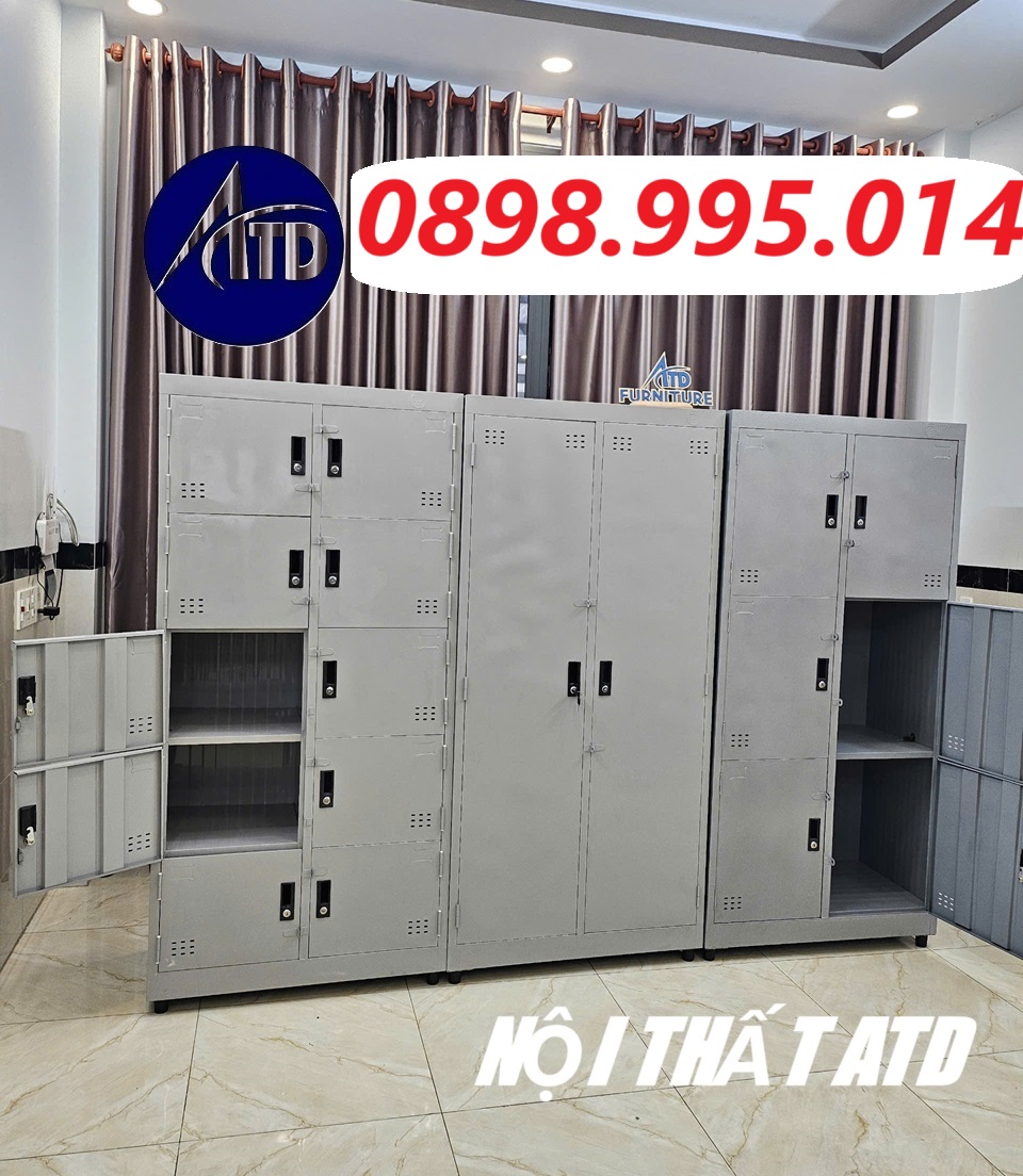 Tủ Locker Sắt Có Khóa 2-4-6-8-10-12-15 Ngăn - Lưu Trữ An Toàn Cho Nhân Viên, Học Sinh, Công Nhân