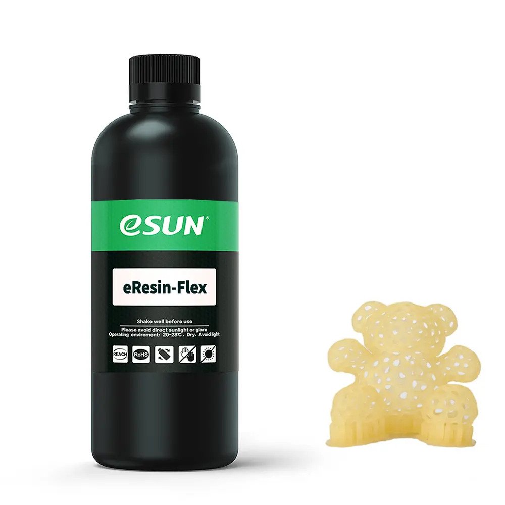 [HCM]Nhựa in 3d resin ESUN eResin-Flex (Dẻo) màu Trasparent Yellow 0.5kg/Chai Vỏ Nhựa