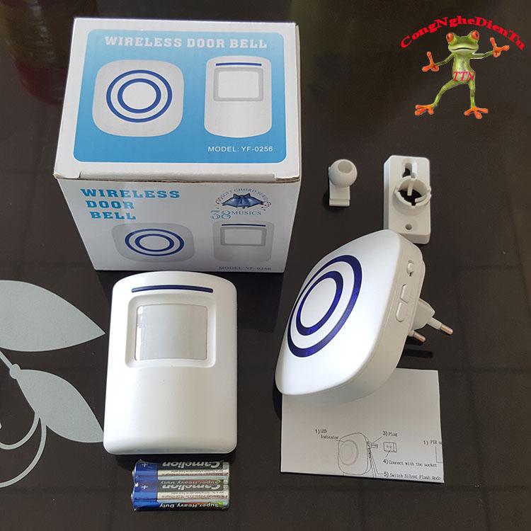 Chuông báo khách báo động chống trộm hồng ngoại không dây ( kèm pin)
