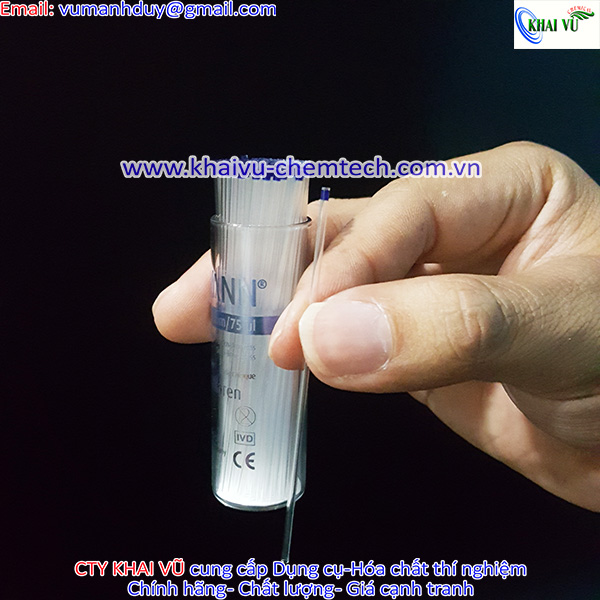 [HCM][HÀNG ĐỨC] Ống mao quản thủy tinh dài 75mm (thể tích 75uL) lấy mẫu chấm sắc ký không tráng heparinzed Hộp 100 cái