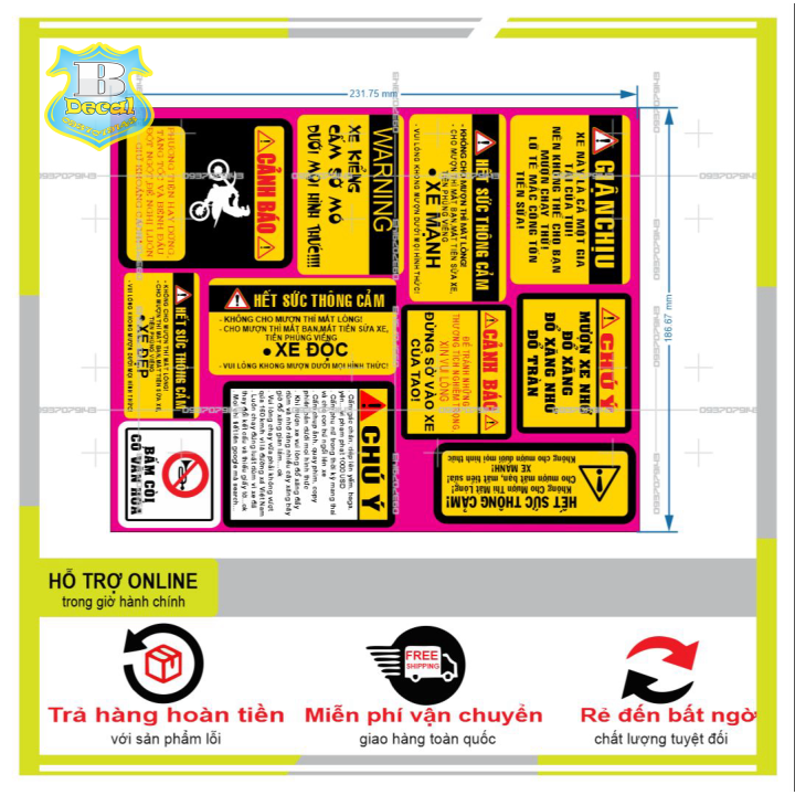 Logo sticker cảnh báo giận chịu mẫu 1