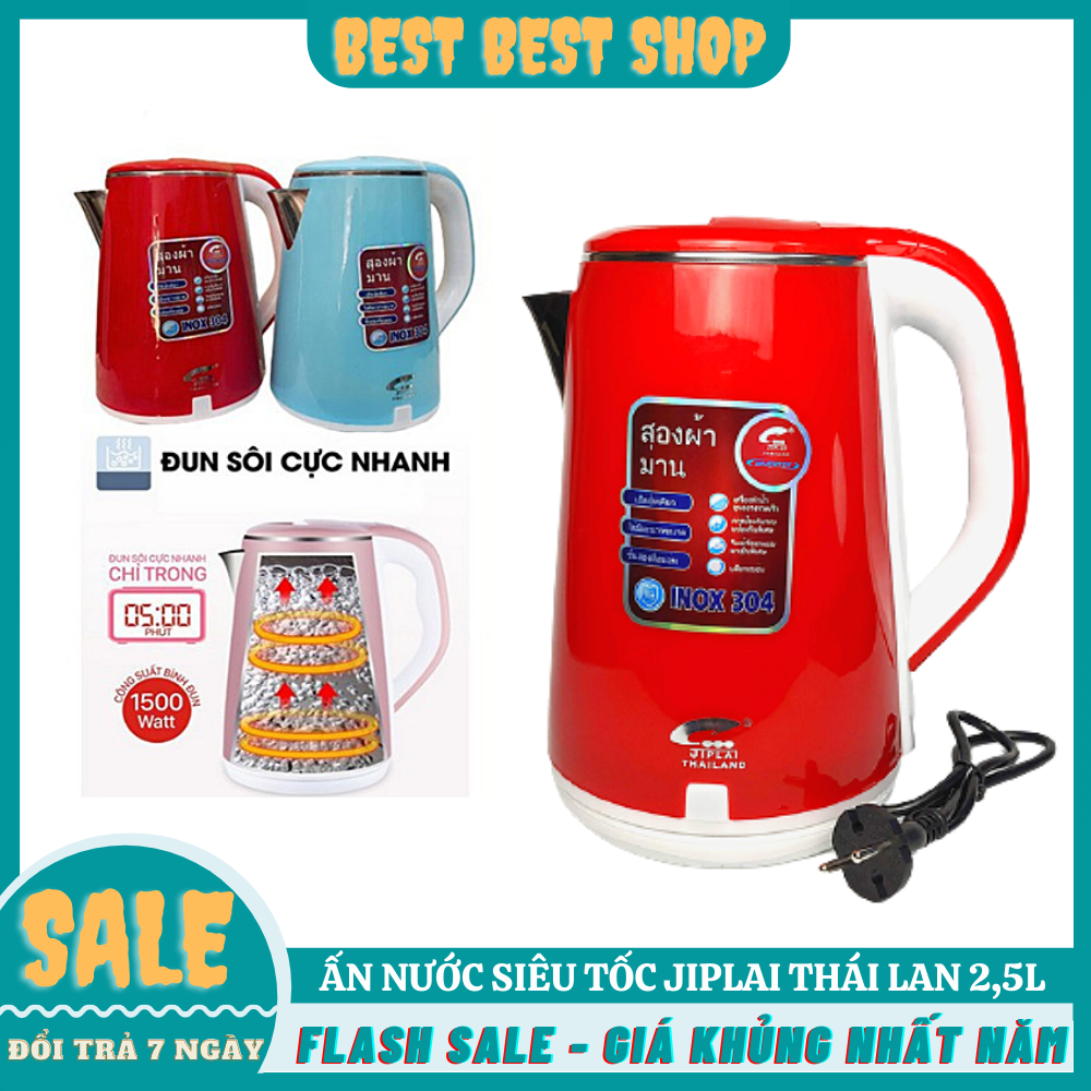 Bình Đun nước SIÊU TỐC THÁI LAN Yuemei 2.5L, Âm đun nước Thái Lan Yuemei 2.5L CAO CẤP, Ấm đun nước siêu tốc màu 2 lớp cách nhiệt, An Toàn - Tiết kiệm điện, Hiệu quả dễ sử dụng