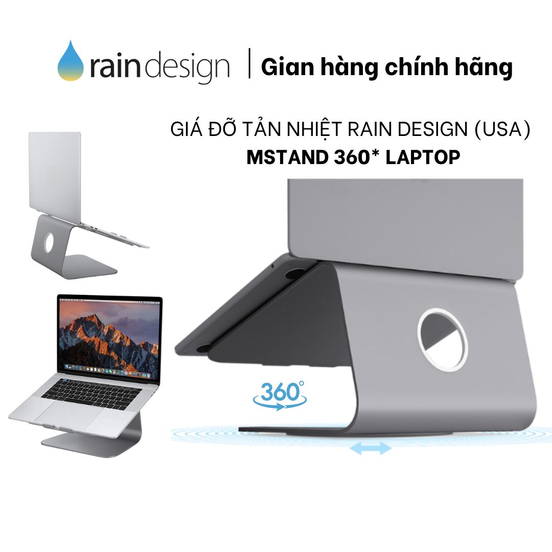 Giá Đỡ Tản Nhiệt Rain Design Mstand Xoay 360 Độ Cho Macbook/Laptop/Surface