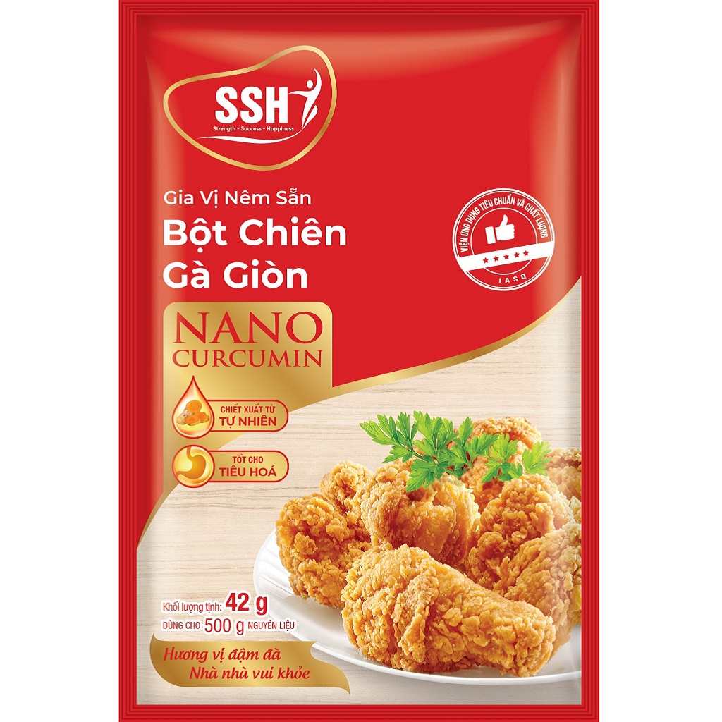 Gia vị nêm sẵn bột chiên gà giòn Nano Curcumin 42g - Hàng chính hãng