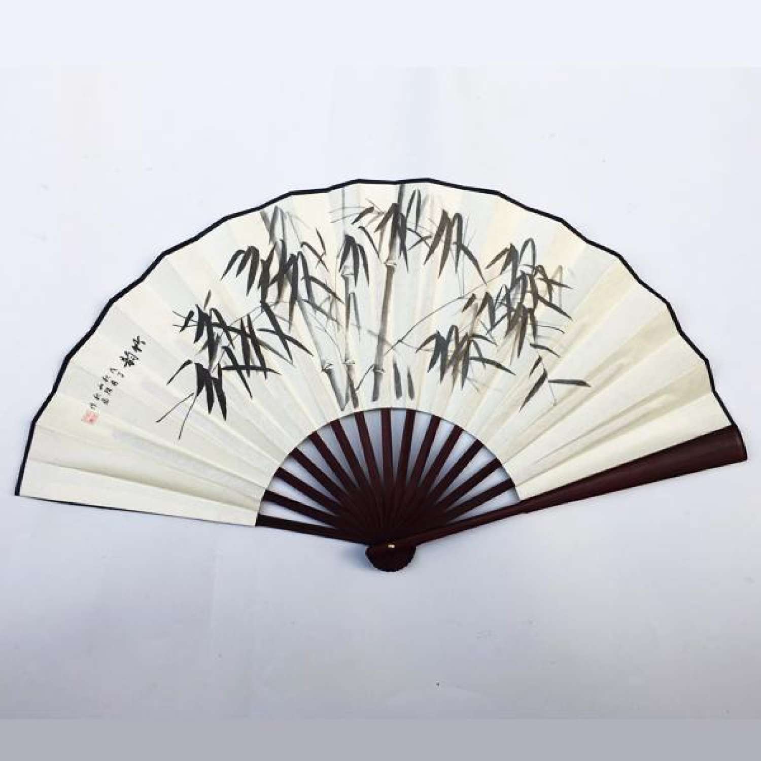 Quạt cổ phong cây trúc nan dài 31cm đồ cổ trang trυng quốc cổ phong cổ đại bộ sưu tập quạt xếp, quạt tròn