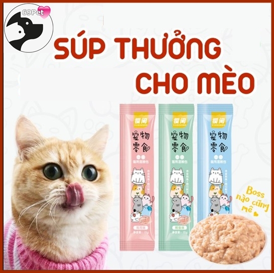 Combo nhiều thanh súp thưởng cho MÈO mọi lứa tuổi. Shizuka- hương vị thơm ngon, giúp da và lông mềm mượt.