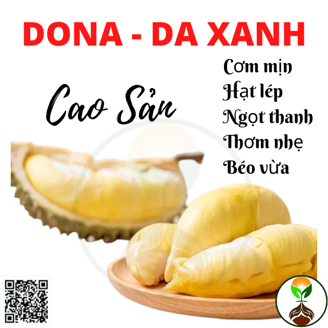 [HỮU CƠ- CHÍN CÂY] Sầu Riêng Da Xanh DONA Hữu Cơ Chín Cây 2,0-2,1kg 9,5 tuổi Cơm Mịn Hạt Lép Hàng Cao Sản Thơm Nhẹ Béo Vừa Ngọt Thanh Vỏ Mỏng