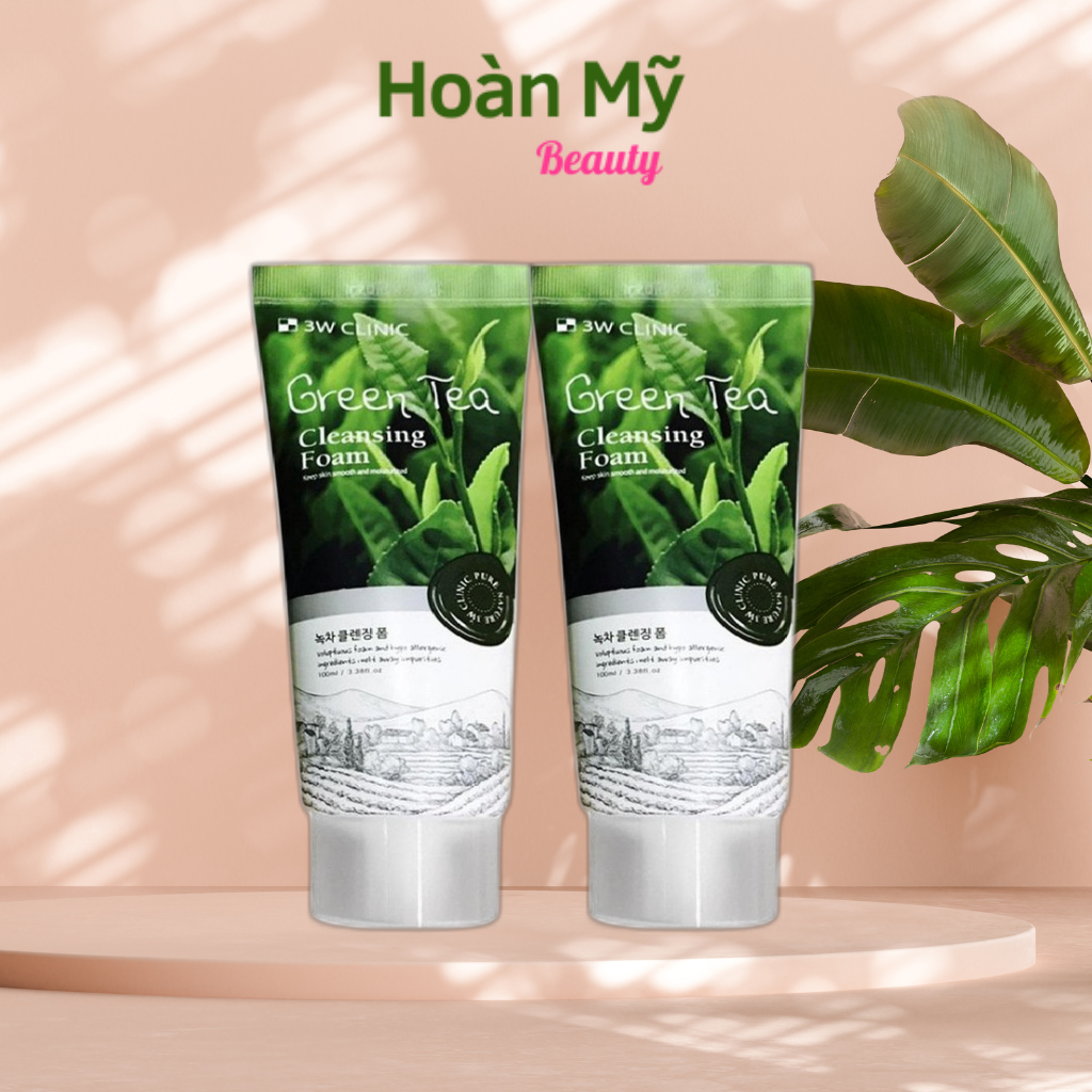 Combo 2 tube sữa rửa mặt chiết xuất từ trà xanh 3w clinic green tea foam cleansing
