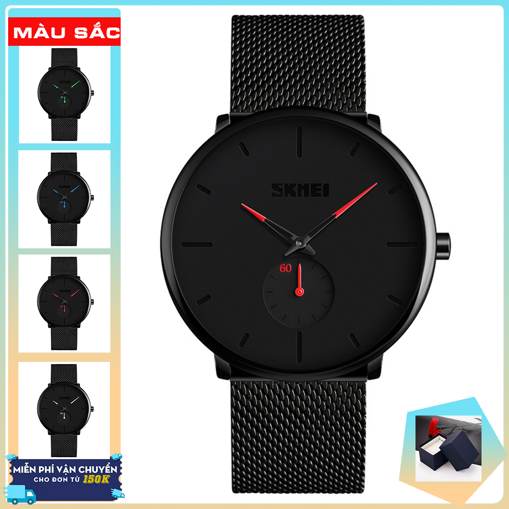 [BH 1 NĂM] [THEO DÕI SHOP NHẬN VOUCHER 15K] Đồng hồ nam dây nhuyễn SKMEI 9185 KIM GIÂY NHỎ (TẶNG HỘP VÀ PIN)