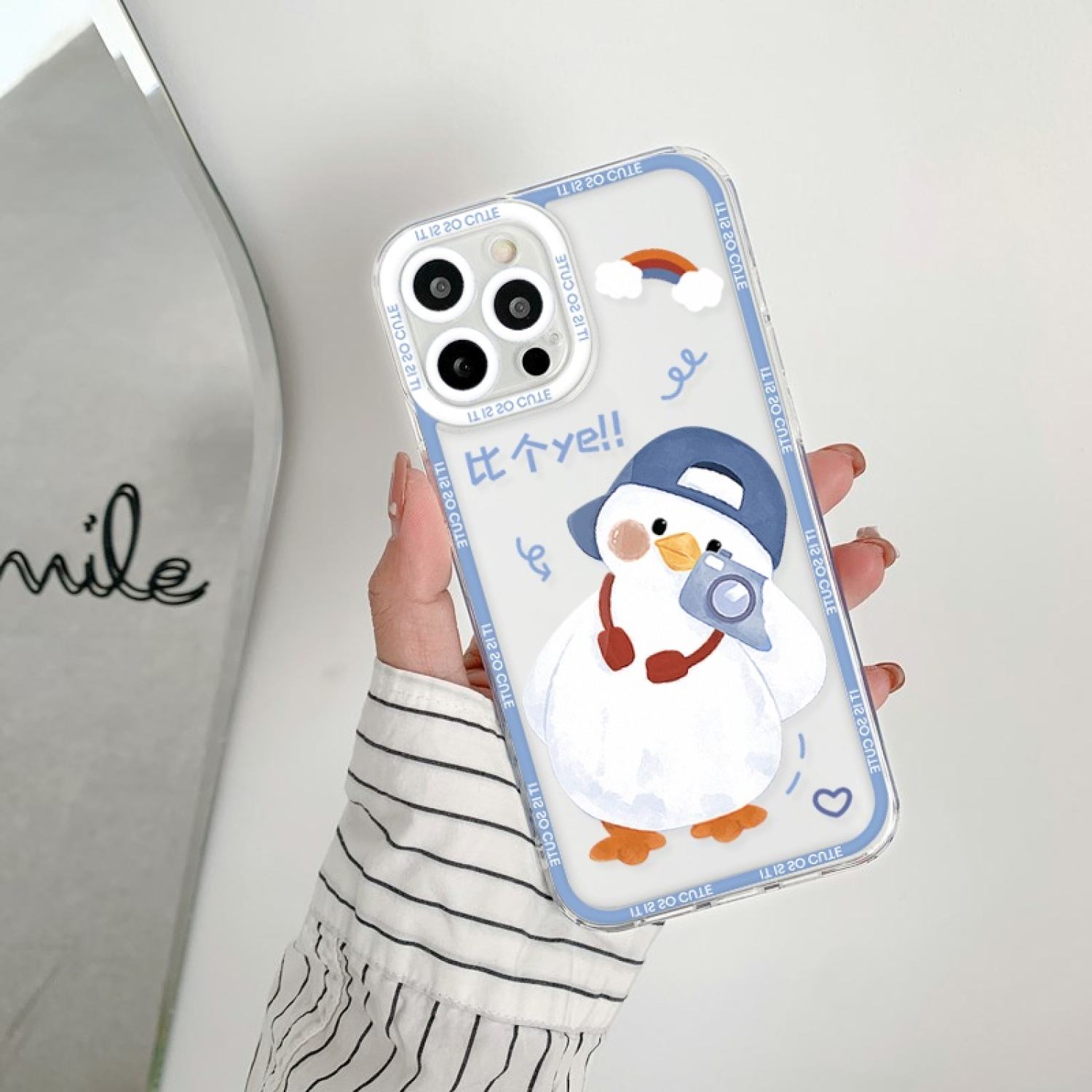 Ốp lưng iρhone trong lỗ viền camera vịt cute 6/6plus/6splus/7/7plus/8/8plus/xs/11/12/13/pro/max/plus/promax-Awifi K4-4