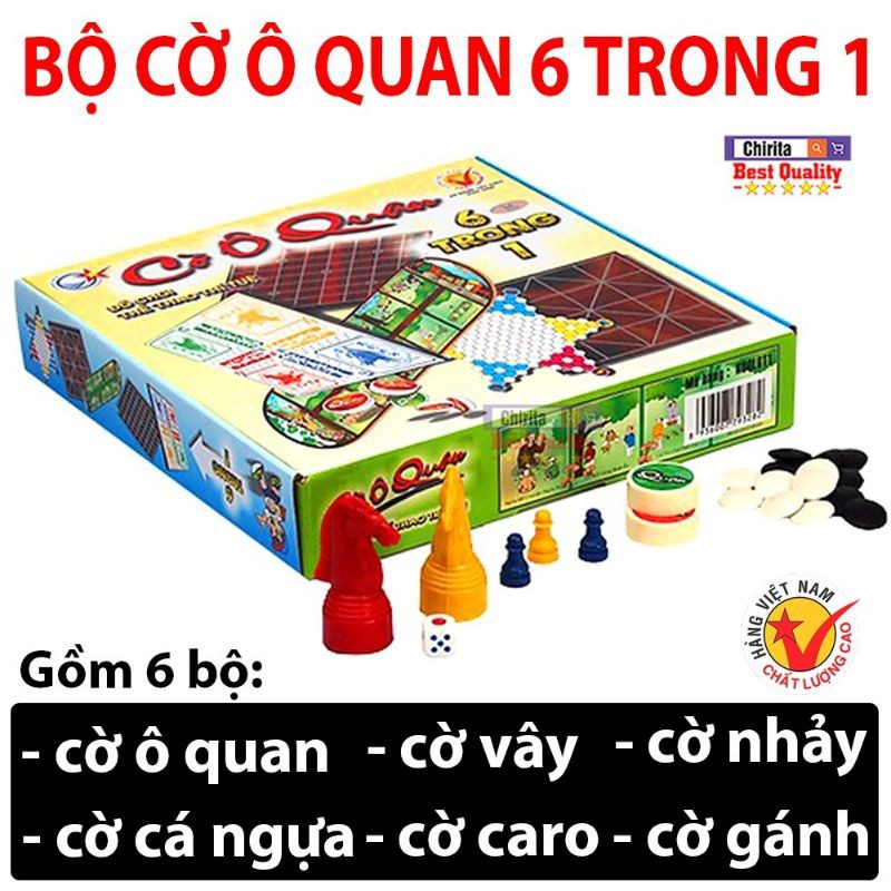 [HCM]Bộ Cờ Trò Chơi Dân Gian 6 Trong 1