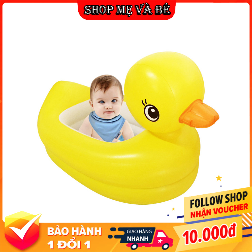 Bồn Tắm , Phao Hình Vịt Vàng 2 Trong 1 Giành Cho Bé, Chất Liệu PVC Loại Tốt Chống Trầy Và An Toàn Cho Da