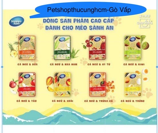 Thức ăn pate cho mèo Snappy Tom trái cây bịch 70 gr