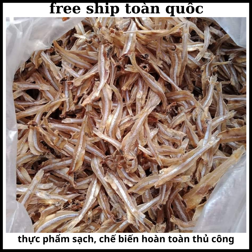 Cá cơm khô không đầu - cá khô túi 200-500g chế biến thủ công truyền thống
